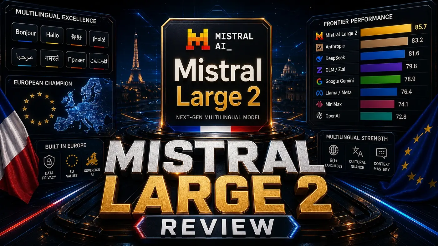AI Kick Start editorial image for Mistral Large 2 review: European multilingual champion.