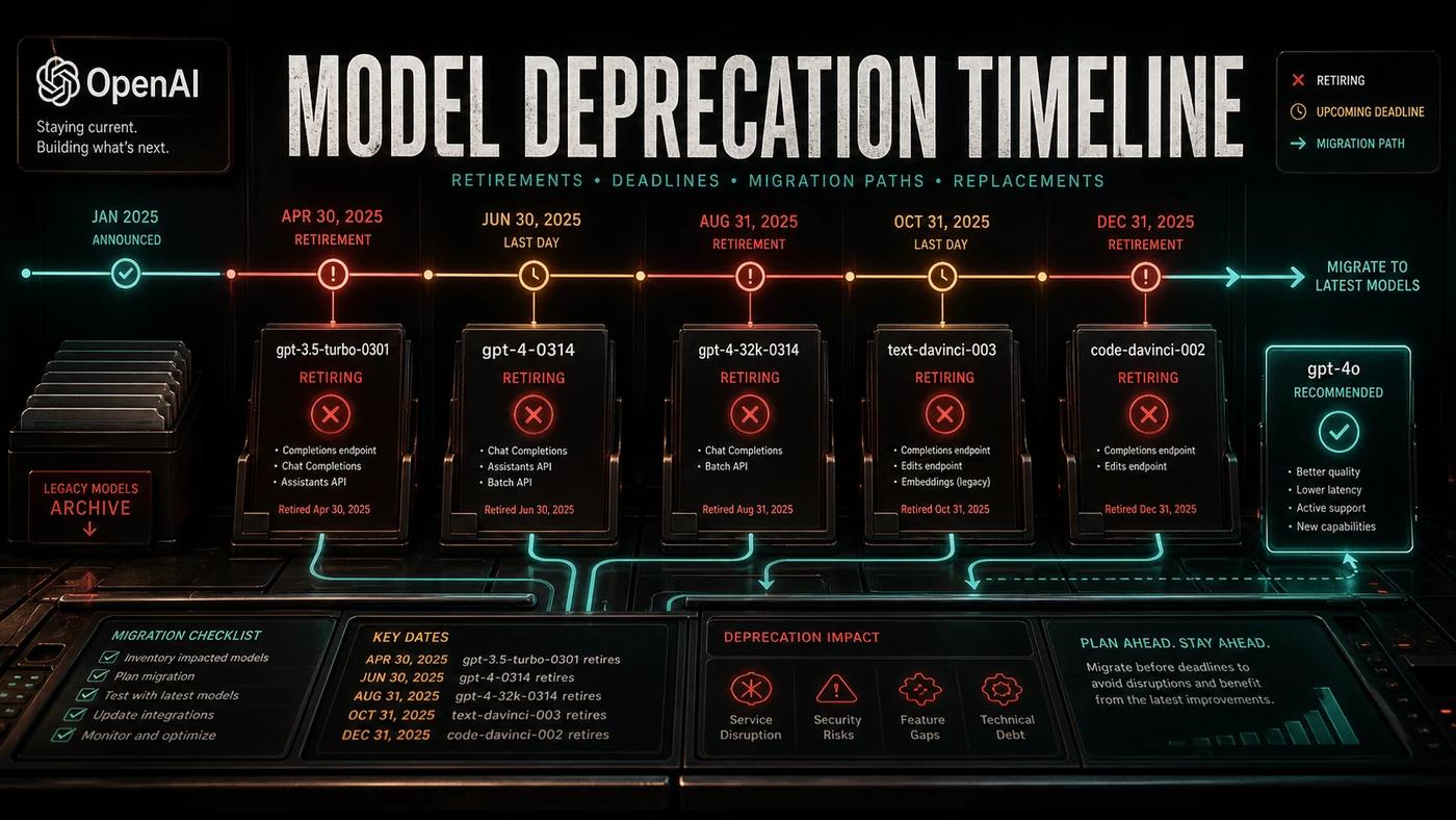 AI Kick Start editorial image for Model deprecation timeline: What's being phased out.