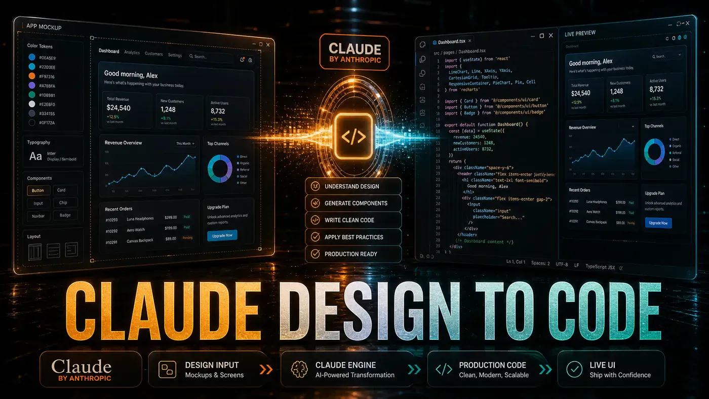 AI Kick Start editorial image for Claude's New Design-to-Code Update Is a Game-Changer: How Anthropic Just Erased the Gap Between Mockup and Product.