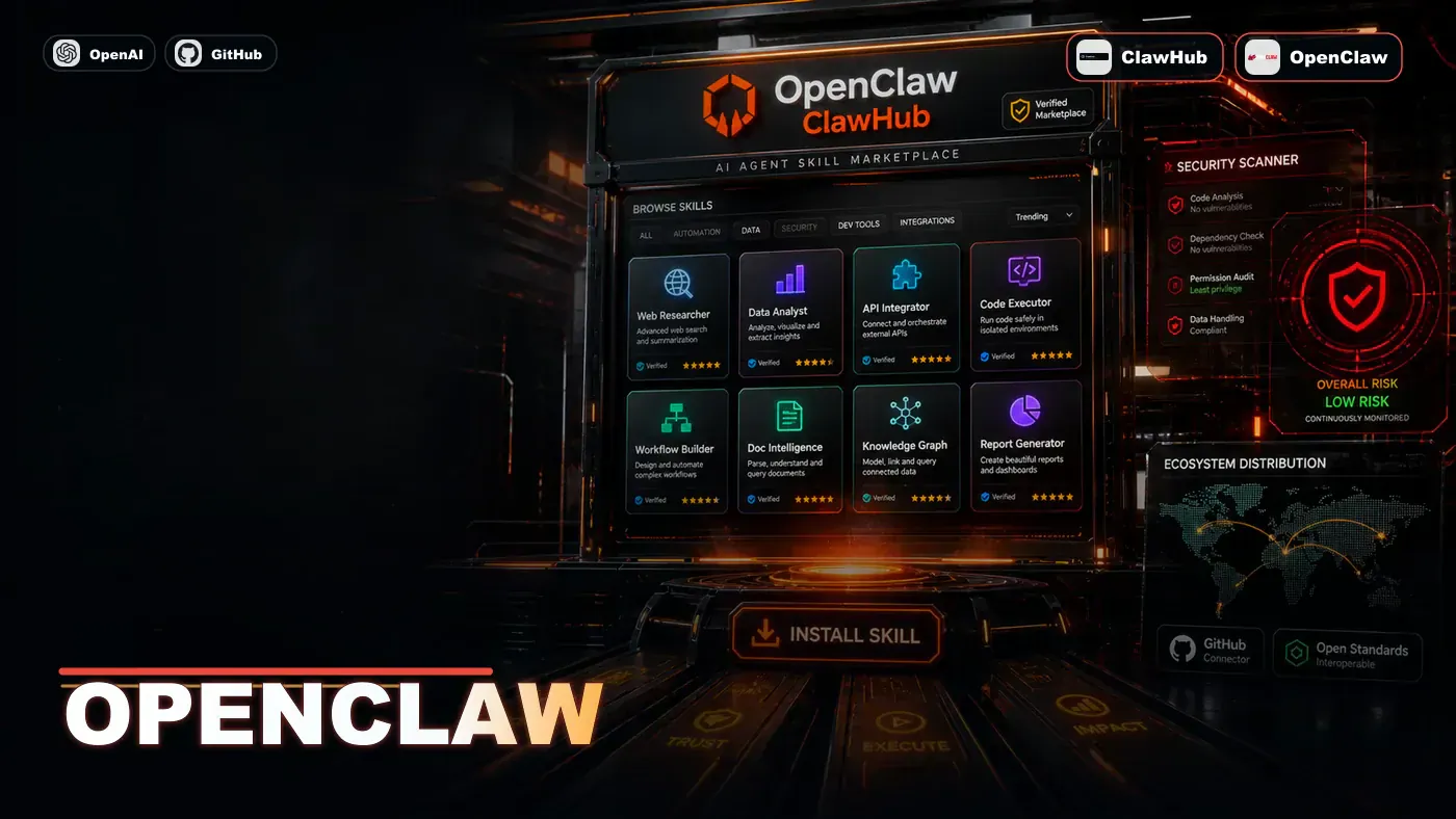 AI Kick Start editorial image for OpenClaw's ClawHub: The skill marketplace ecosystem.