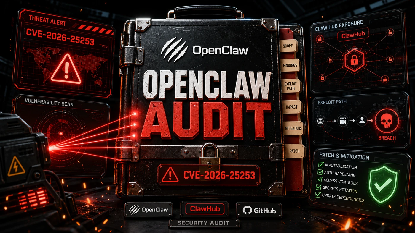 AI Kick Start editorial image for The OpenClaw security audit: CVE-2026-25253 explained.