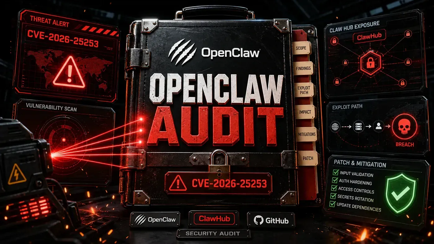 AI Kick Start editorial image for The OpenClaw security audit: CVE-2026-25253 explained.