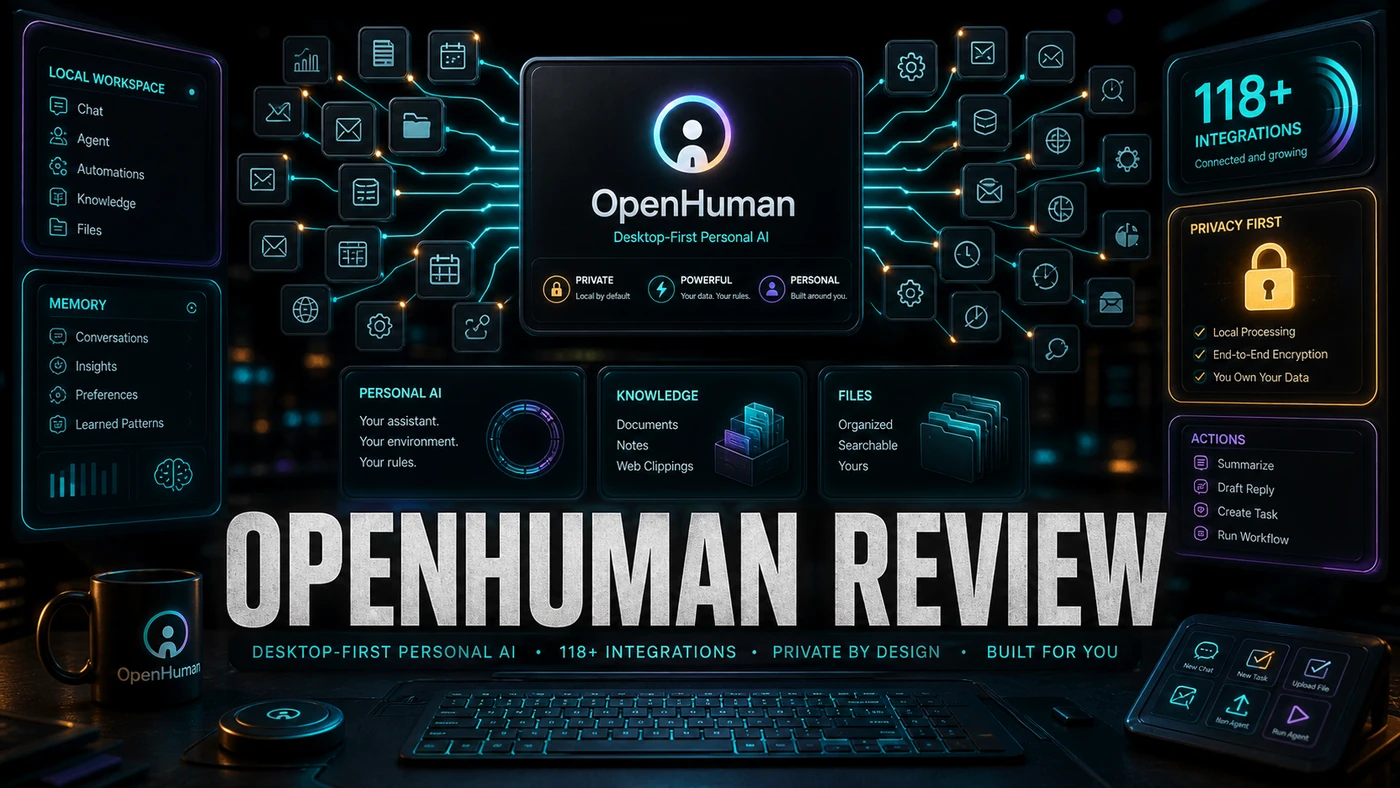 AI Kick Start editorial image for OpenHuman Review: Desktop-First Personal AI (118+ Integrations).