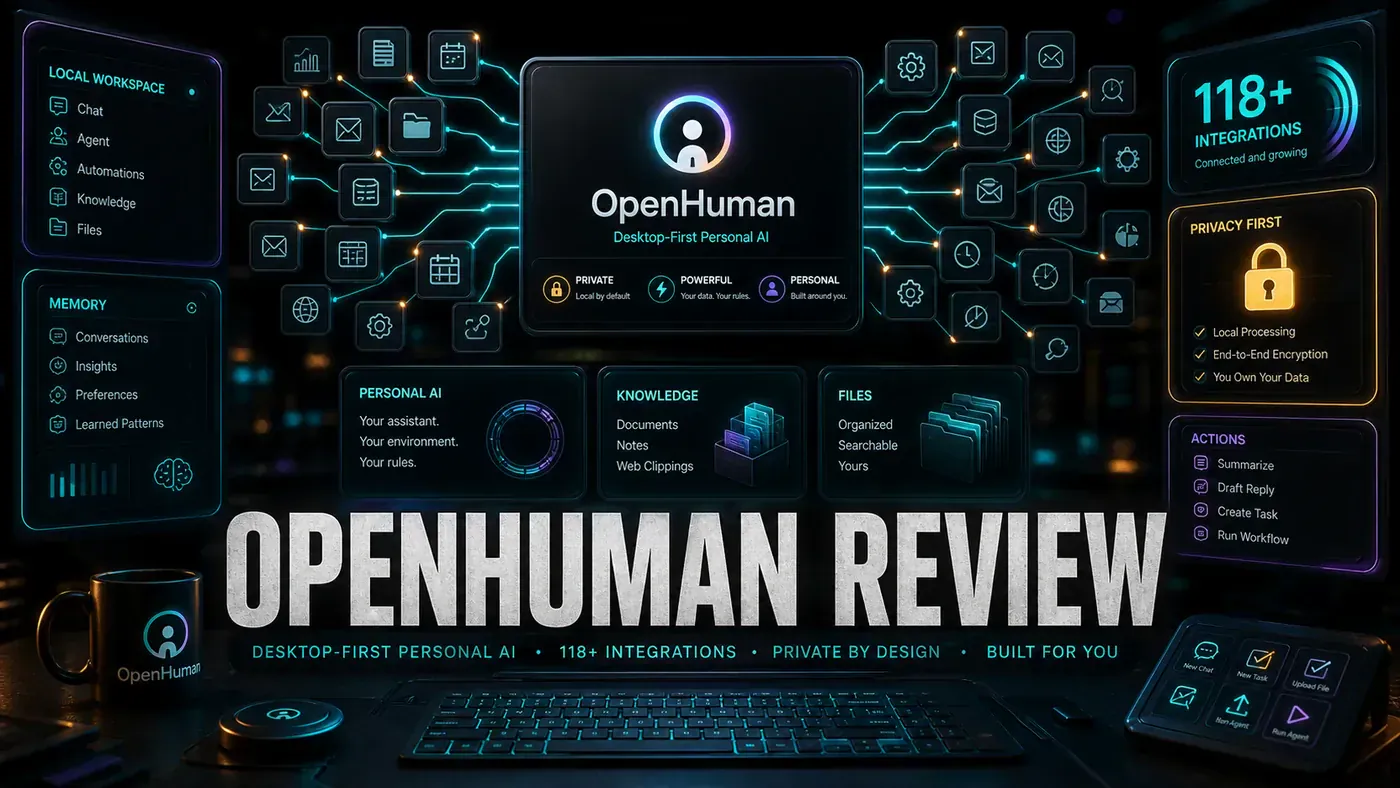 AI Kick Start editorial image for OpenHuman Review: Desktop-First Personal AI (118+ Integrations).