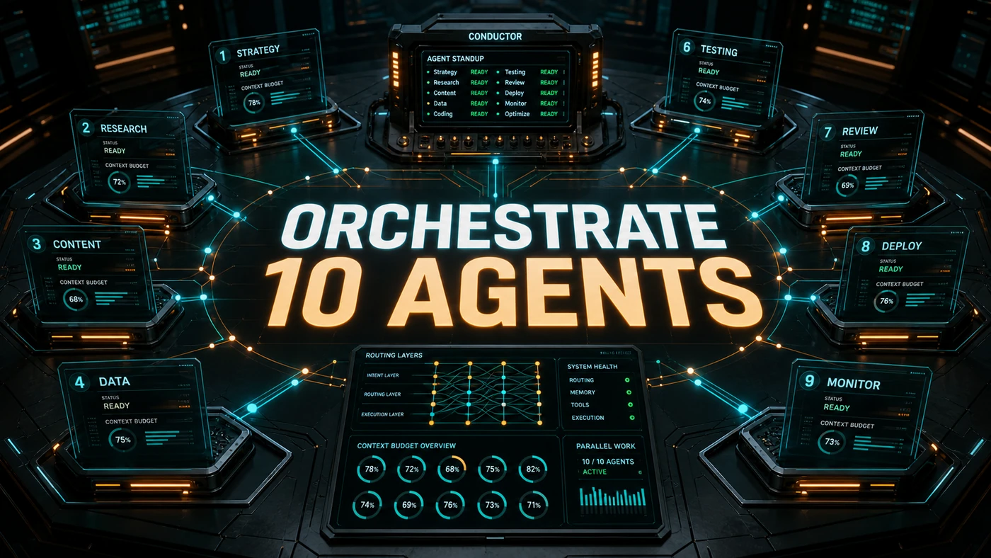 AI Kick Start editorial image for How to orchestrate 10 agents: The IndyDevDan method.