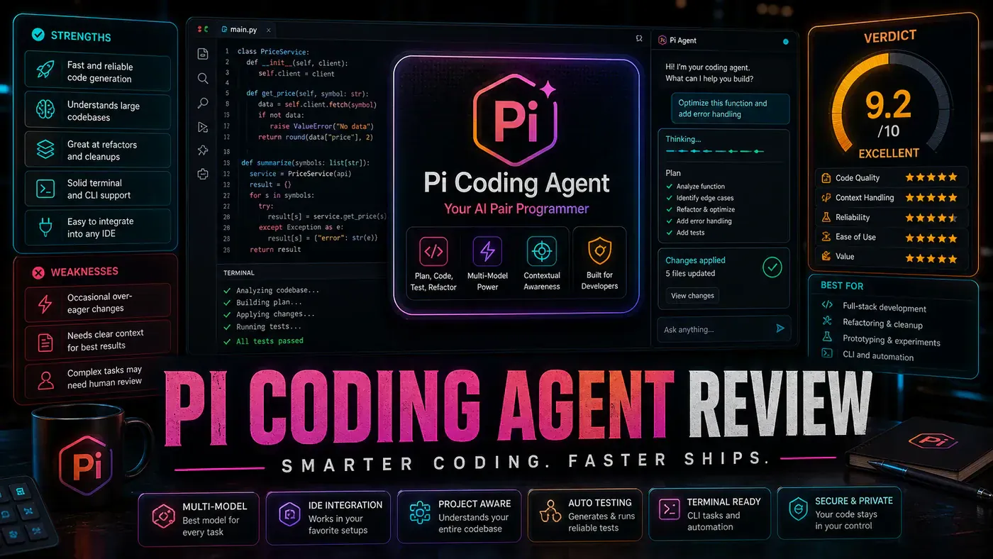 AI Kick Start editorial image for Pi Coding Agent Review: The Real Claude Code Competitor.