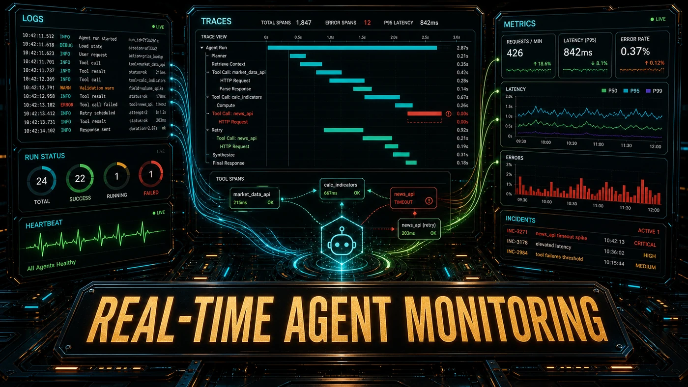 AI Kick Start editorial image for Real-Time Agent Monitoring: Logs, Traces, Observability.