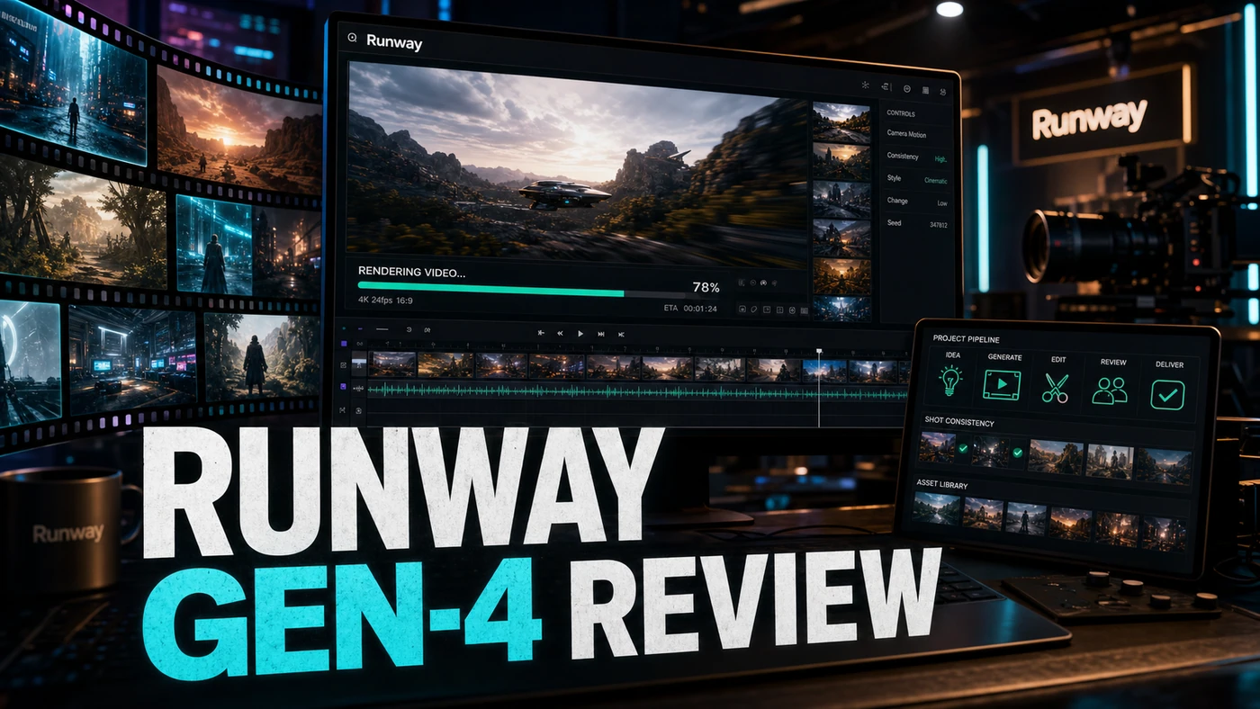 AI Kick Start editorial image for Runway Gen-4 Review: AI Video Generation at Scale.