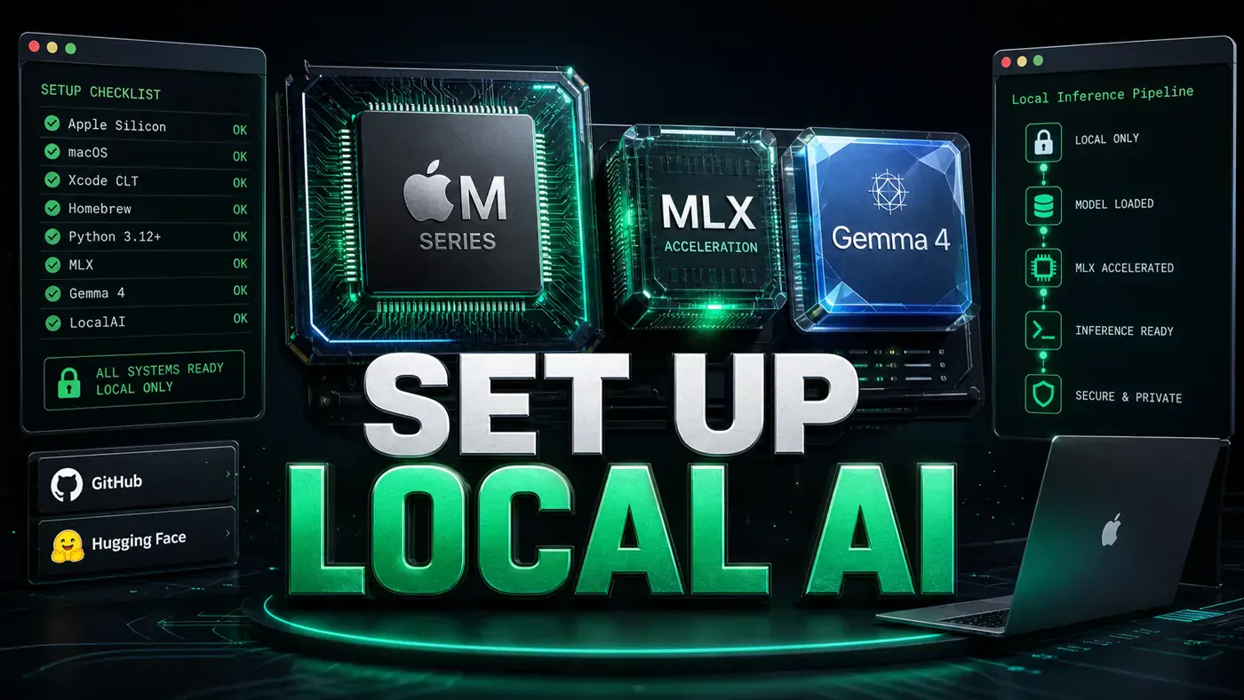 AI Kick Start editorial image for How to set up local AI: M-series Mac + Gemma 4 + MLX.