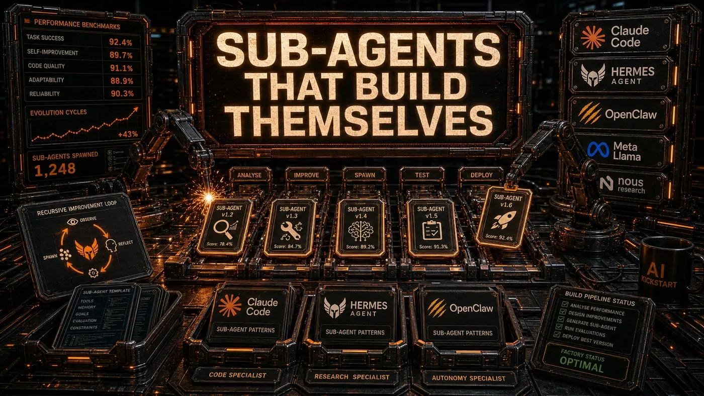AI Kick Start editorial image for Sub-Agents That Build Themselves: Advanced Patterns.