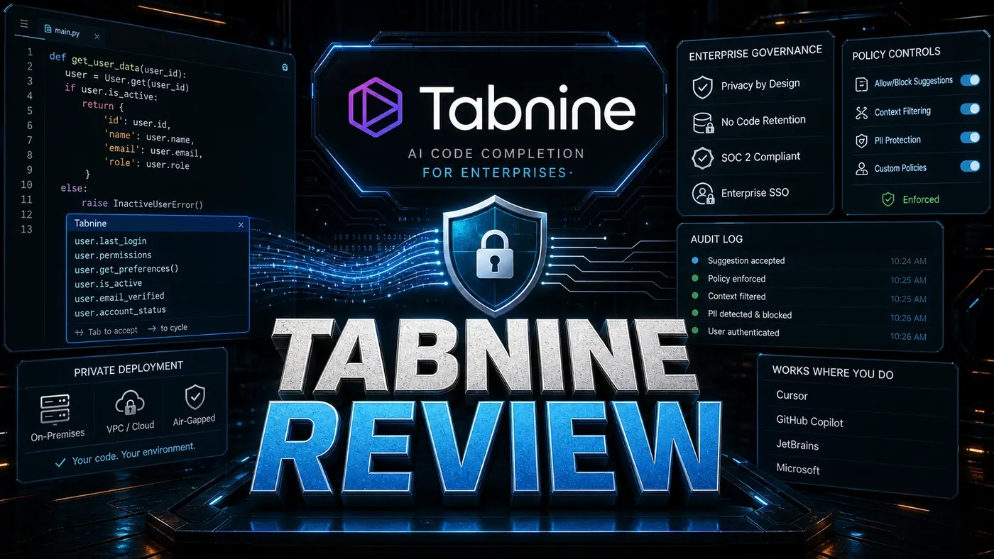 AI Kick Start editorial image for Tabnine Review: AI Code Completion for Enterprises.