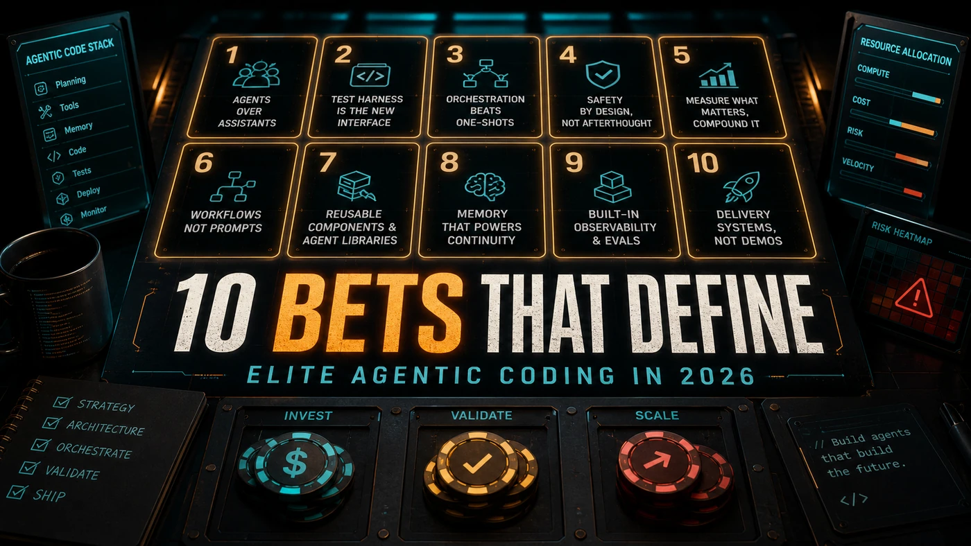 AI Kick Start editorial image for The 10 Bets That Define Elite Agentic Coding in 2026.