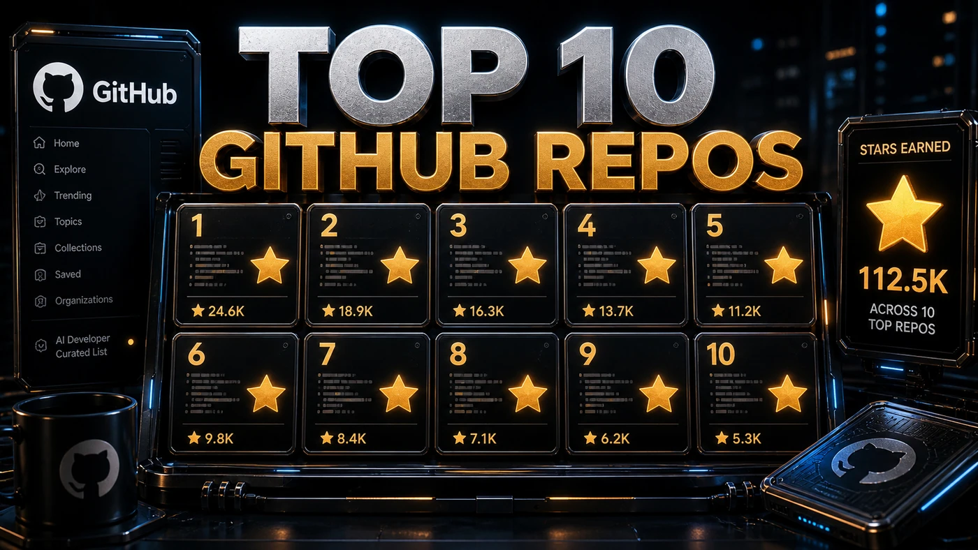 AI Kick Start editorial image for Top 10 GitHub repos every AI developer should star.