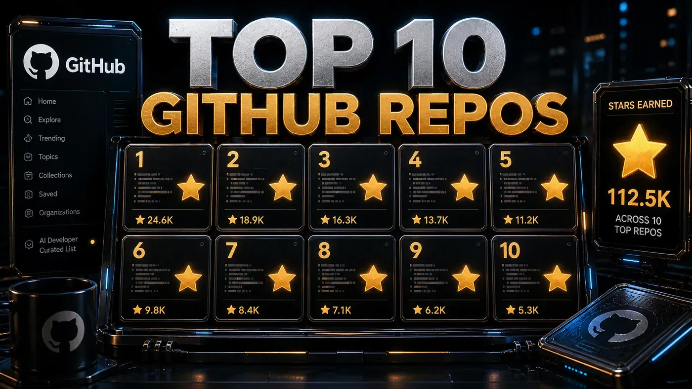 AI Kick Start editorial image for Top 10 GitHub repos every AI developer should star.