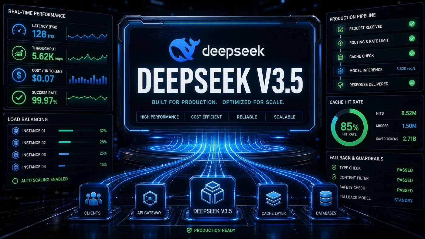 AI Kick Start editorial image for How to use DeepSeek V3.5 for production workloads.