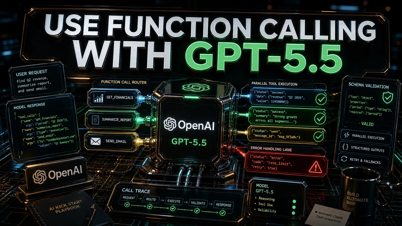 AI Kick Start editorial image for How to use function calling with GPT-5.5.
