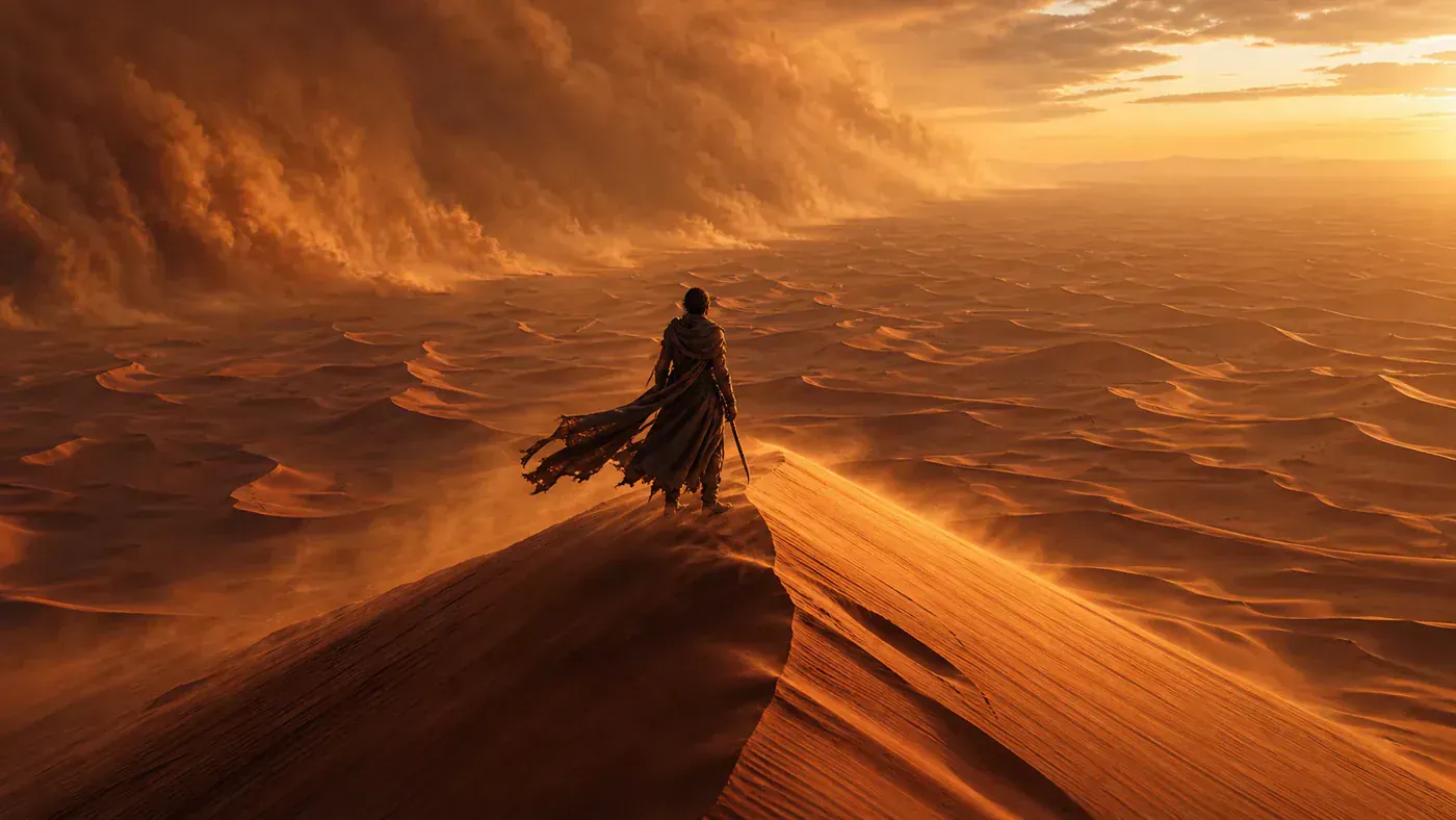 Midjourney Lone Warrior Image Prompt example image