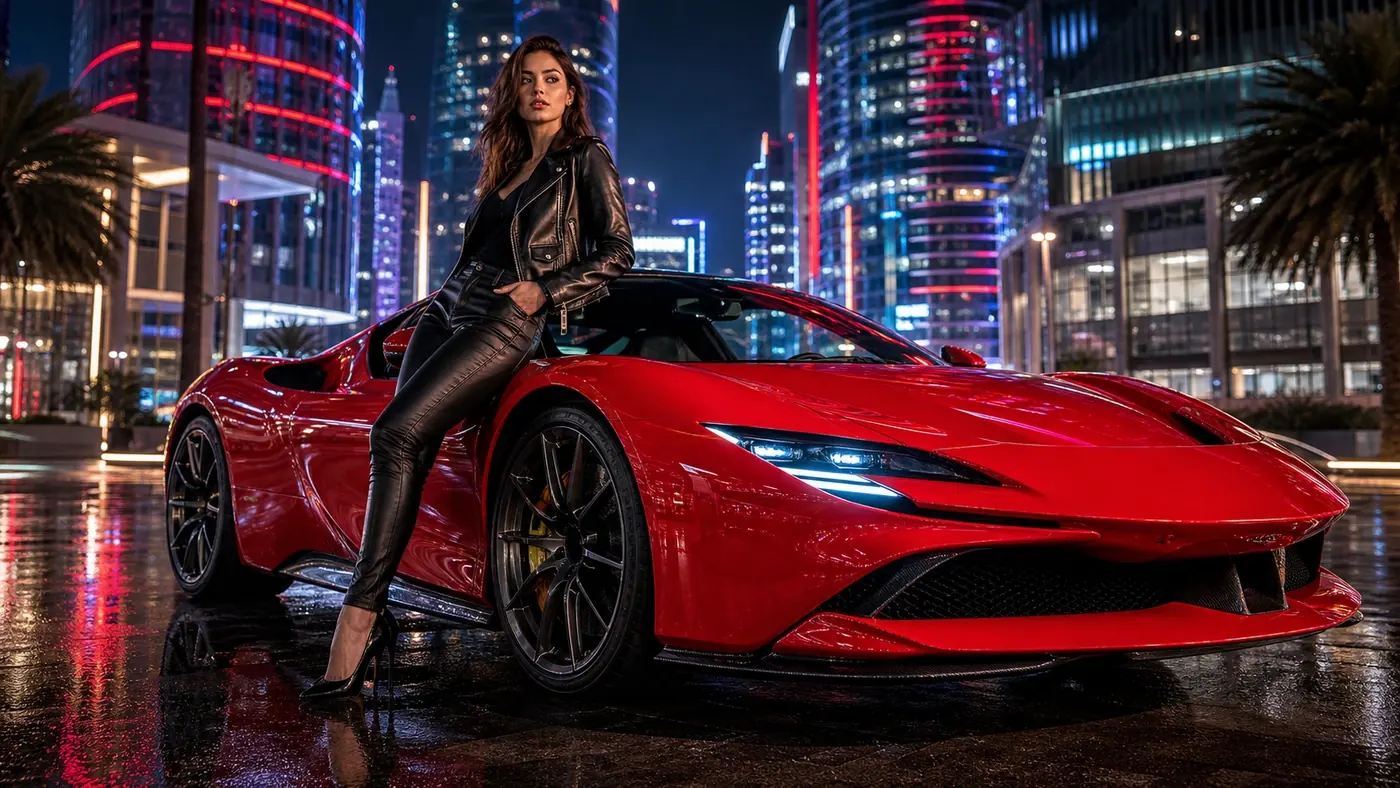 Midjourney Person Car Cyberpunk example image